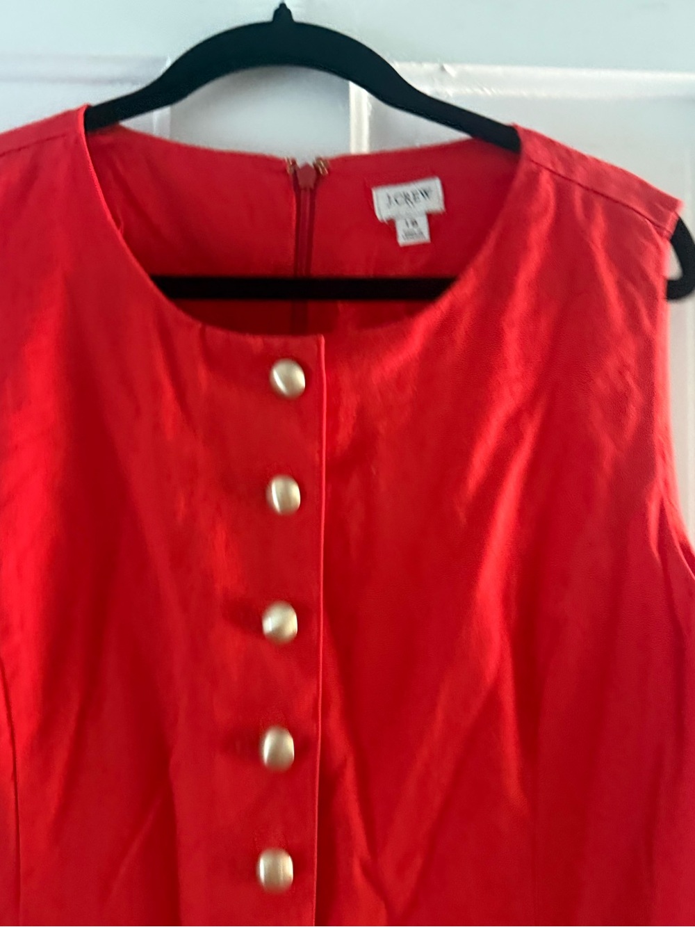J. Crew Red Linen Sleeveless Dress